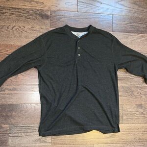 Men's Black Henley Thermal Shirt